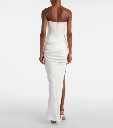 Alex Perry Bridal draped crêpe satin corset gown | Thumbnail 4 Alex Perry Bridal draped crêpe satin corset gown | Thumbnail 4