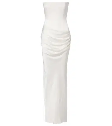 Alex Perry Bridal draped crêpe satin corset gown | Thumbnail 1 Alex Perry Bridal draped crêpe satin corset gown | Thumbnail 1