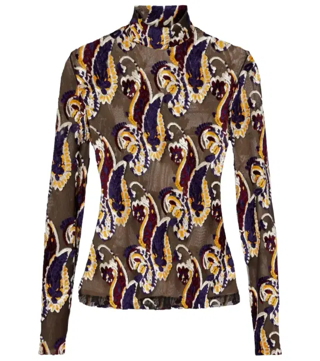 Etro Paisley semi-sheer top