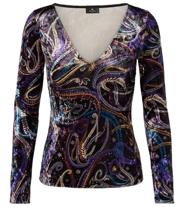 Etro Paisley velvet top