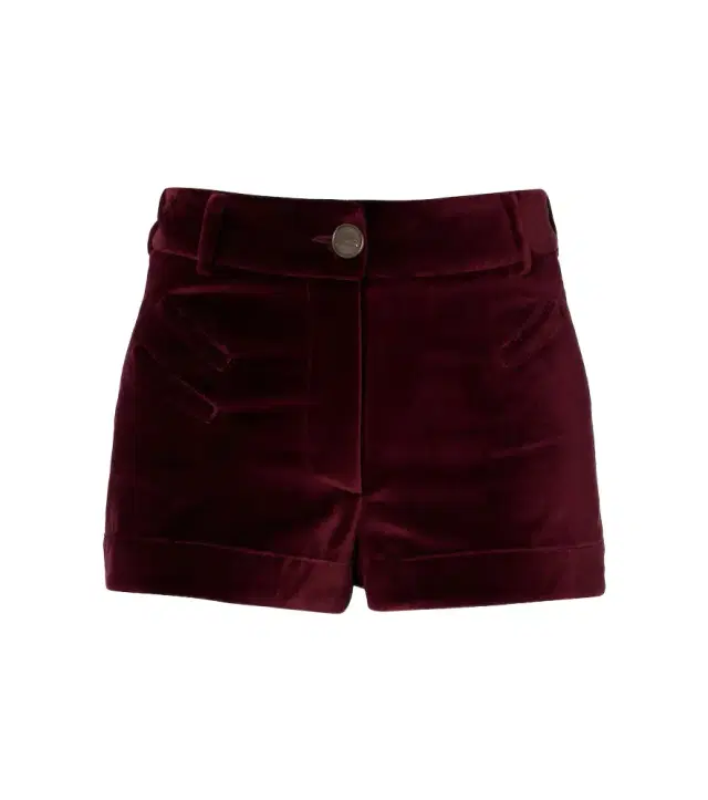 Etro High-rise cotton velvet micro shorts