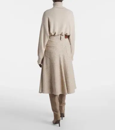 Brunello Cucinelli Monili wool and silk-blend midi skirt | Thumbnail 6 Brunello Cucinelli Monili wool and silk-blend midi skirt | Thumbnail 6