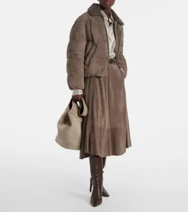 Brunello Cucinelli Suede down jacket | Thumbnail 3 Brunello Cucinelli Suede down jacket | Thumbnail 3