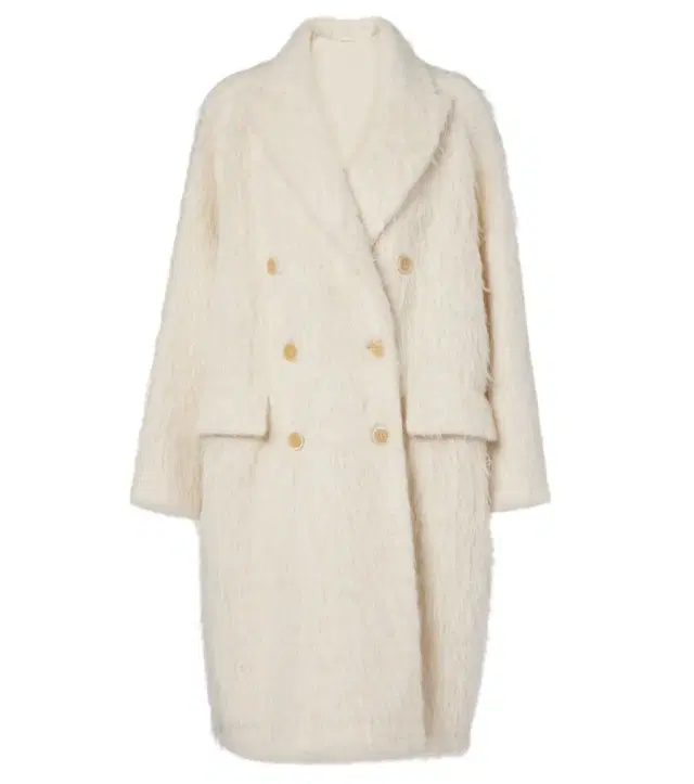 Double-breasted alpaca-blend coat