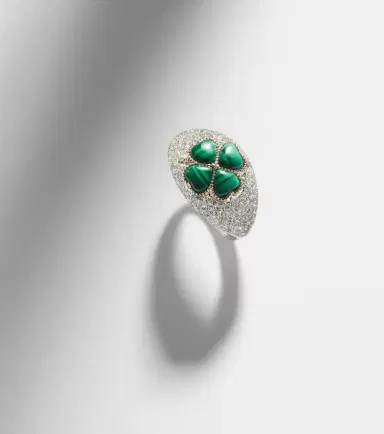 Yvonne Léon Yvonne Léon 9kt white gold ring with diamonds and malachite | Thumbnail 5
