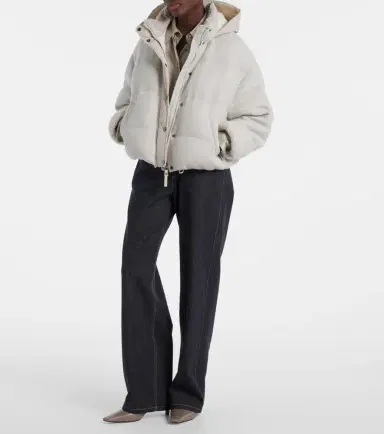 Brunello Cucinelli Cashmere-blend down jacket | Thumbnail 4 Brunello Cucinelli Cashmere-blend down jacket | Thumbnail 4