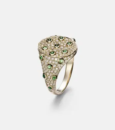 Yvonne Léon Yvonne Léon 9kt gold ring with grey diamonds and tsavorites | Thumbnail 2