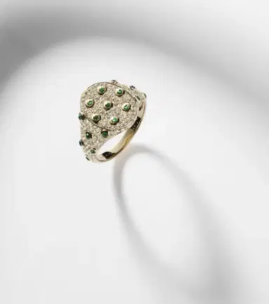 Yvonne Léon Yvonne Léon 9kt gold ring with grey diamonds and tsavorites | Thumbnail 5