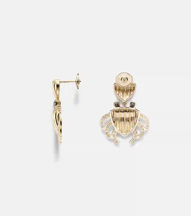 Yvonne Léon Yvonne Léon Crabe Coquillage 9kt gold earrings with diamonds | Thumbnail 2
