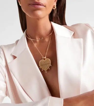 Yvonne Léon Yvonne Léon Minaudière Caur 18kt and 9kt gold pendant necklace with diamonds and tourmalines | Thumbnail 5 Yvonne Léon Yvonne Léon Minaudière Caur 18kt and 9kt gold pendant necklace with diamonds and tourmalines | Thumbnail 5
