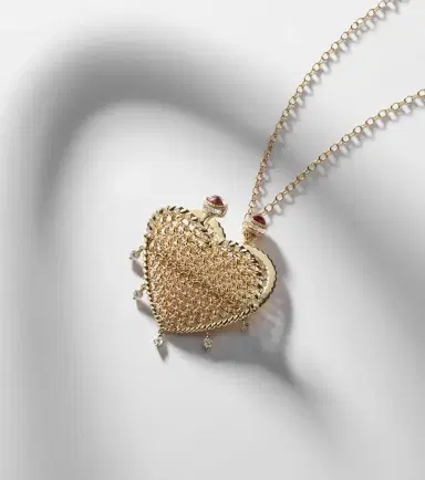 Yvonne Léon Yvonne Léon Minaudière Caur 18kt and 9kt gold pendant necklace with diamonds and tourmalines | Thumbnail 7 Yvonne Léon Yvonne Léon Minaudière Caur 18kt and 9kt gold pendant necklace with diamonds and tourmalines | Thumbnail 7
