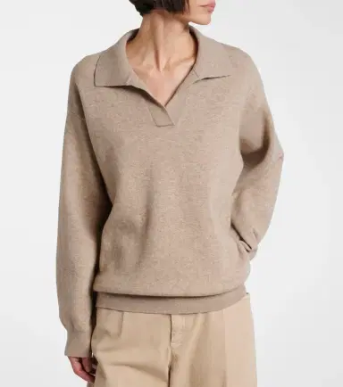 Brunello Cucinelli Monili cashmere-blend polo sweater | Thumbnail 3 Brunello Cucinelli Monili cashmere-blend polo sweater | Thumbnail 3