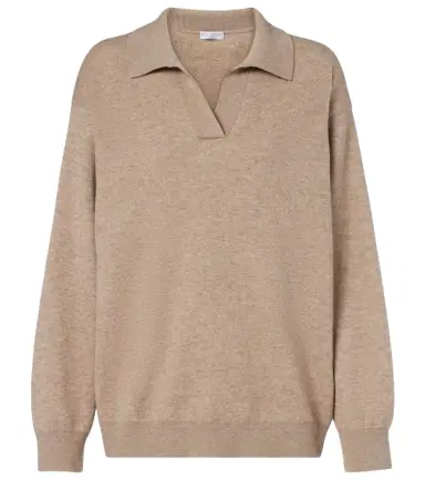 Brunello Cucinelli Monili cashmere-blend polo sweater | Thumbnail 1 Brunello Cucinelli Monili cashmere-blend polo sweater | Thumbnail 1