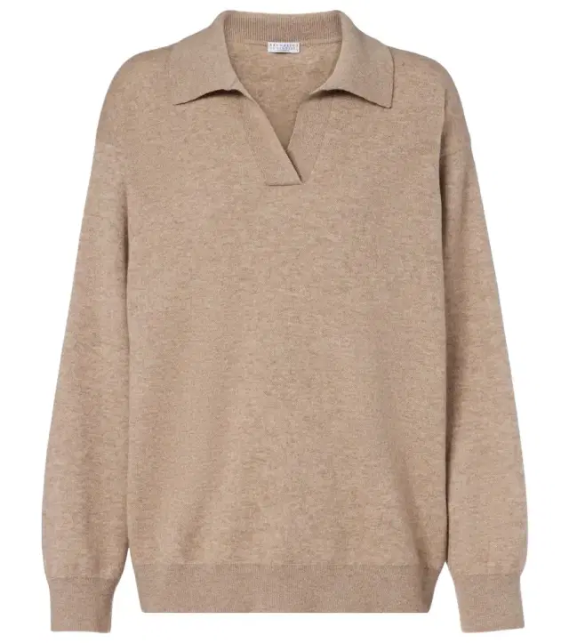 Monili cashmere-blend polo sweater