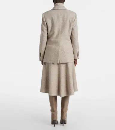 Brunello Cucinelli Double-breasted wool and silk-blend blazer | Thumbnail 2