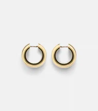 Yvonne Léon Yvonne Léon 9kt white and yellow gold hoop earrings with diamonds | Thumbnail 2