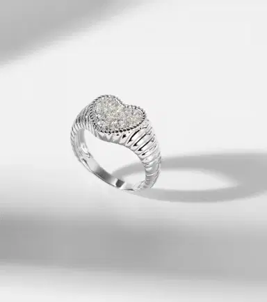 Yvonne Léon Yvonne Léon Baby 9kt white gold pinky ring with diamonds | Thumbnail 3