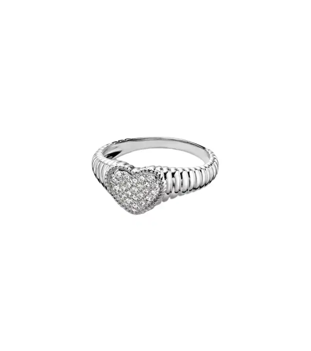 Yvonne Leon Yvonne Léon Baby 9kt white gold pinky ring with diamonds