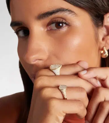 Yvonne Léon Yvonne Léon Mini 9kt gold ring with diamonds | Thumbnail 4