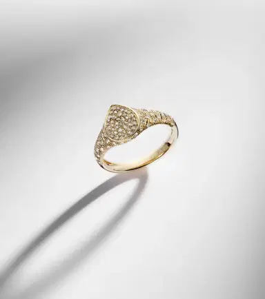 Yvonne Léon Yvonne Léon Mini 9kt gold ring with diamonds | Thumbnail 5