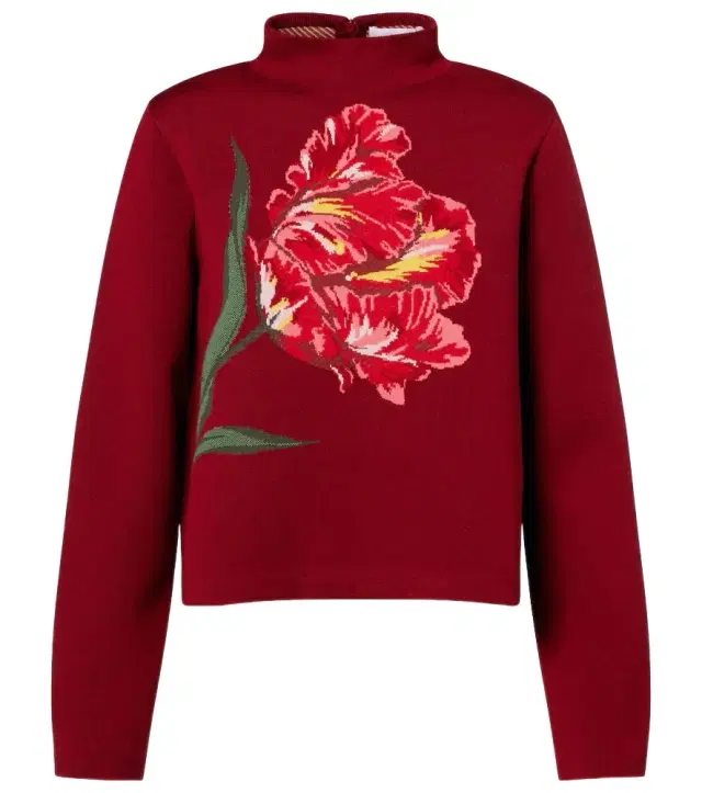 Carolina Herrera Floral jacquard cotton and wool sweater