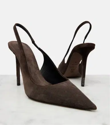 Brunello Cucinelli Monili suede slingback pumps | Thumbnail 2 Brunello Cucinelli Monili suede slingback pumps | Thumbnail 2