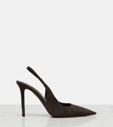 Brunello Cucinelli Monili suede slingback pumps | Thumbnail 4 Brunello Cucinelli Monili suede slingback pumps | Thumbnail 4
