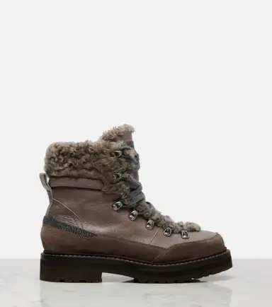 Brunello Cucinelli Shearling-lined leather ankle boots | Thumbnail 2 Brunello Cucinelli Shearling-lined leather ankle boots | Thumbnail 2