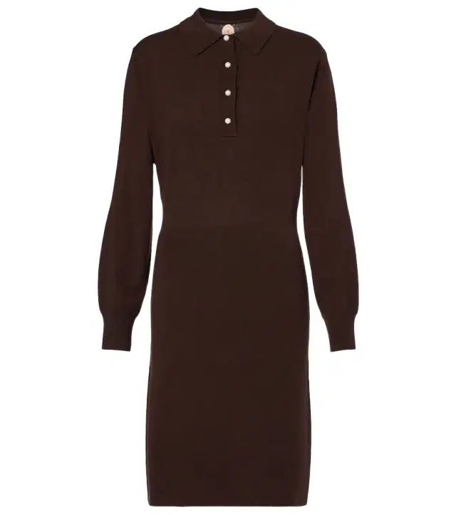 Jardin des Orangers Knitted wool and cashmere polo dress