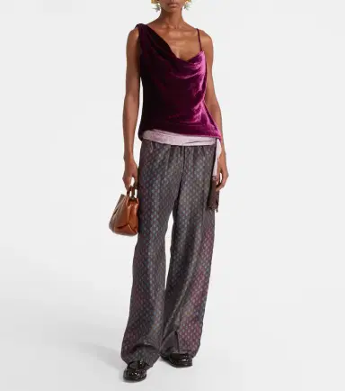 Dries Van Noten Draped velvet top | Thumbnail 2