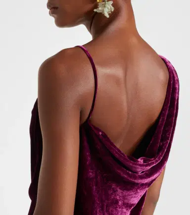 Dries Van Noten Draped velvet top | Thumbnail 3