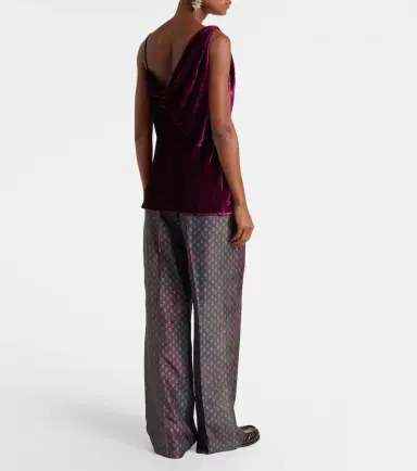 Dries Van Noten Draped velvet top | Thumbnail 4