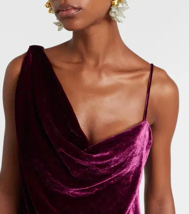 Dries Van Noten Draped velvet top | Thumbnail 5