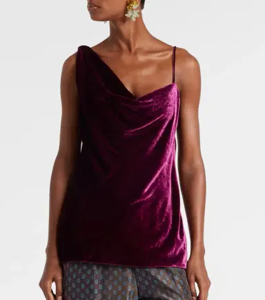 Dries Van Noten Draped velvet top | Thumbnail 6