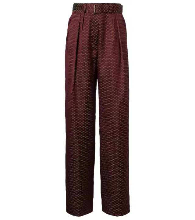 Dries Van Noten Belted high-rise wide-leg pants