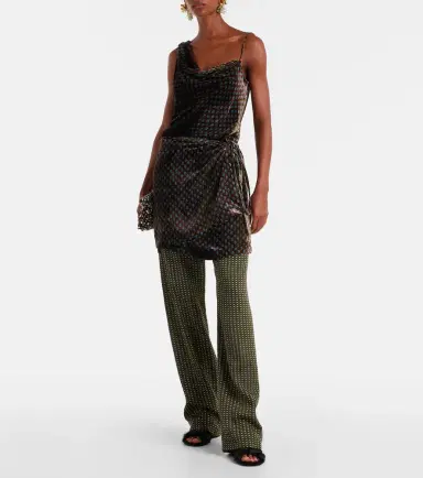 Dries Van Noten Draped printed velvet top | Thumbnail 3