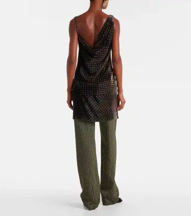 Dries Van Noten Draped printed velvet top | Thumbnail 4