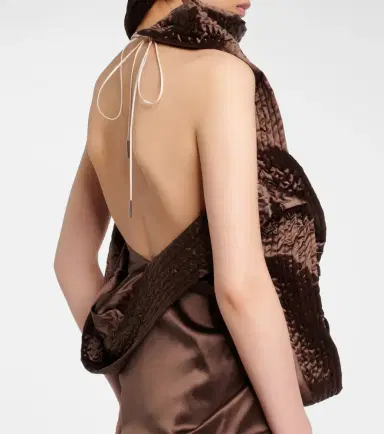 Dries Van Noten Asymmetric draped silk-blend satin top | Thumbnail 6
