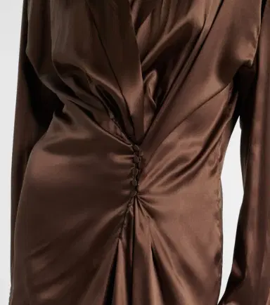 Dries Van Noten Draped silk-blend shirt | Thumbnail 6 Dries Van Noten Draped silk-blend shirt | Thumbnail 6