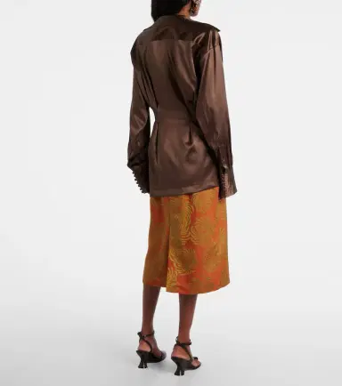 Dries Van Noten Draped silk-blend shirt | Thumbnail 7 Dries Van Noten Draped silk-blend shirt | Thumbnail 7