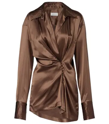 Dries Van Noten Draped silk-blend shirt | Thumbnail 1 Dries Van Noten Draped silk-blend shirt | Thumbnail 1
