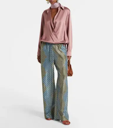 Dries Van Noten Printed silk satin straight pants | Thumbnail 2 Dries Van Noten Printed silk satin straight pants | Thumbnail 2