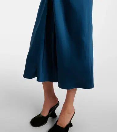Dries Van Noten Gathered satin midi skirt | Thumbnail 2