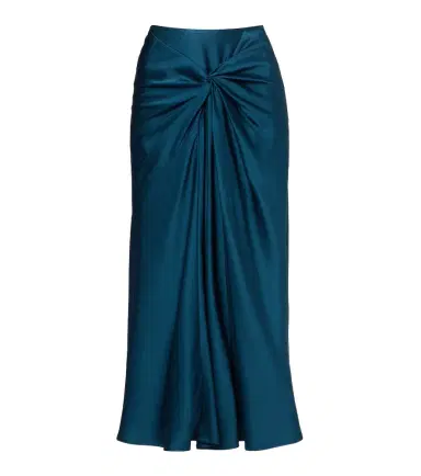 Dries Van Noten Gathered satin midi skirt | Thumbnail 1