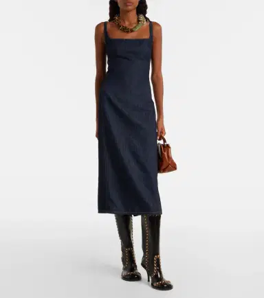 Dries Van Noten Denim midi dress | Thumbnail 3