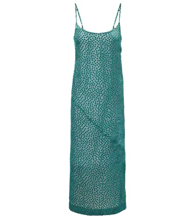 Dries Van Noten Polka-dot devoré slip dress