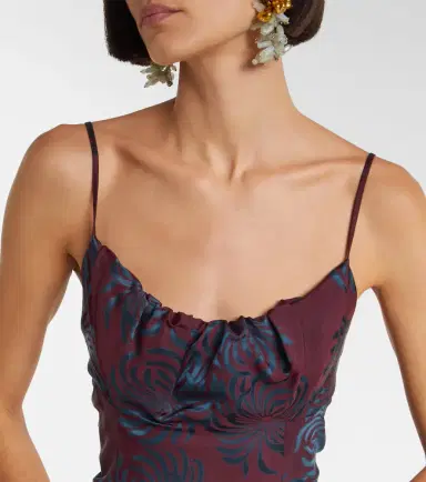 Dries Van Noten Floral jacquard midi dress | Thumbnail 2 Dries Van Noten Floral jacquard midi dress | Thumbnail 2