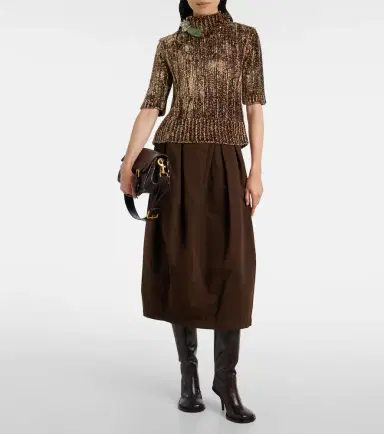 Dries Van Noten Draped denim midi skirt | Thumbnail 3