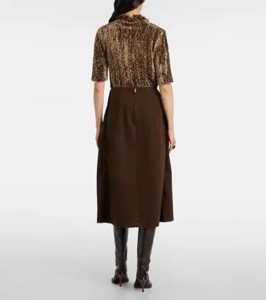 Dries Van Noten Draped denim midi skirt | Thumbnail 4