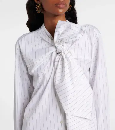 Dries Van Noten Striped tie-neck cotton minidress | Thumbnail 3 Dries Van Noten Striped tie-neck cotton minidress | Thumbnail 3